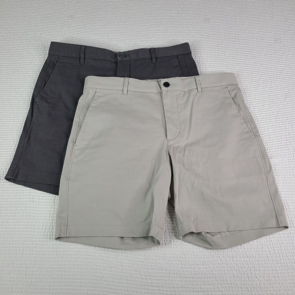 Lot 2/ Everlane Chino Shorts Mens 34 Cotton Stretch Casual Flat Front